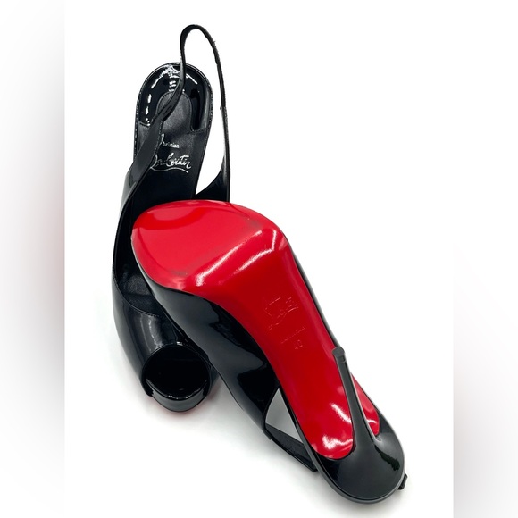 Christian Louboutin Hot Chic 120 Patent Leather Slingback Pumps - Picture 9 of 11